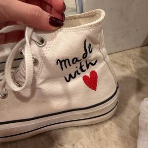 Converse platform High-Top Sneakers with Red Heart